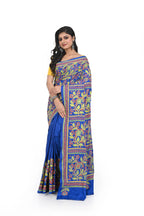 Royal Blue Banglore Silk Kantha Saree with Exclusive Work