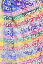 Purple Coloured Kantha Stitch Saree on Pure Bishnupuri Silk