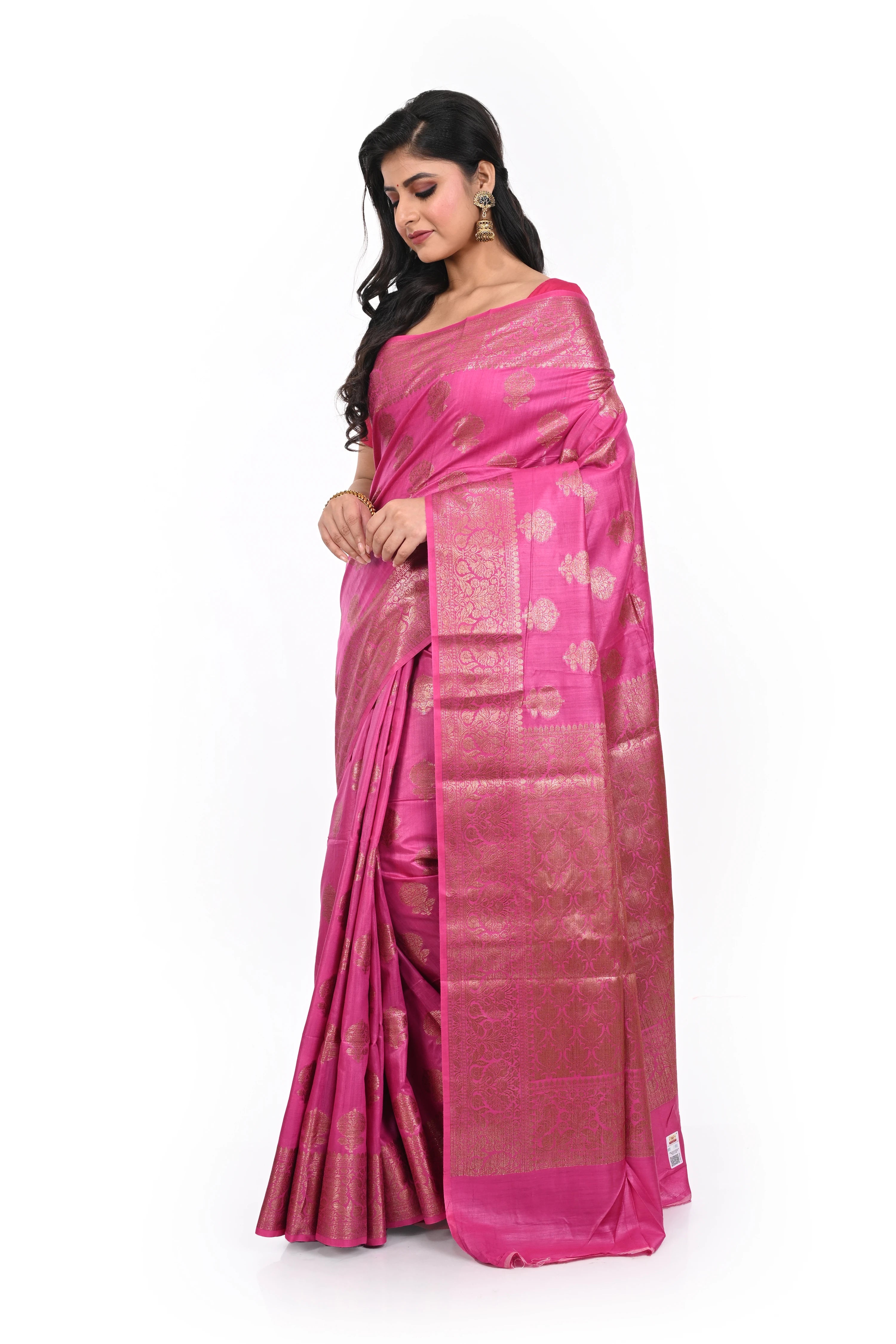 Pure Muga Tussar Benarasi Saree with Anique Zari