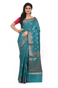 Rama Green Coloured Muga Benarasi Saree
