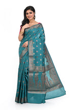 Rama Green Coloured Muga Benarasi Saree