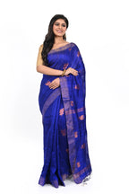 Golden Blue Handloom Saree