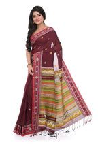 Maroon Colour Pure Handloom Saree with Heavy Pallu