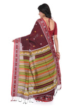 Maroon Colour Pure Handloom Saree with Heavy Pallu