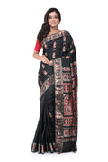 Black Swarnachari Saree with Red Meenakari Work