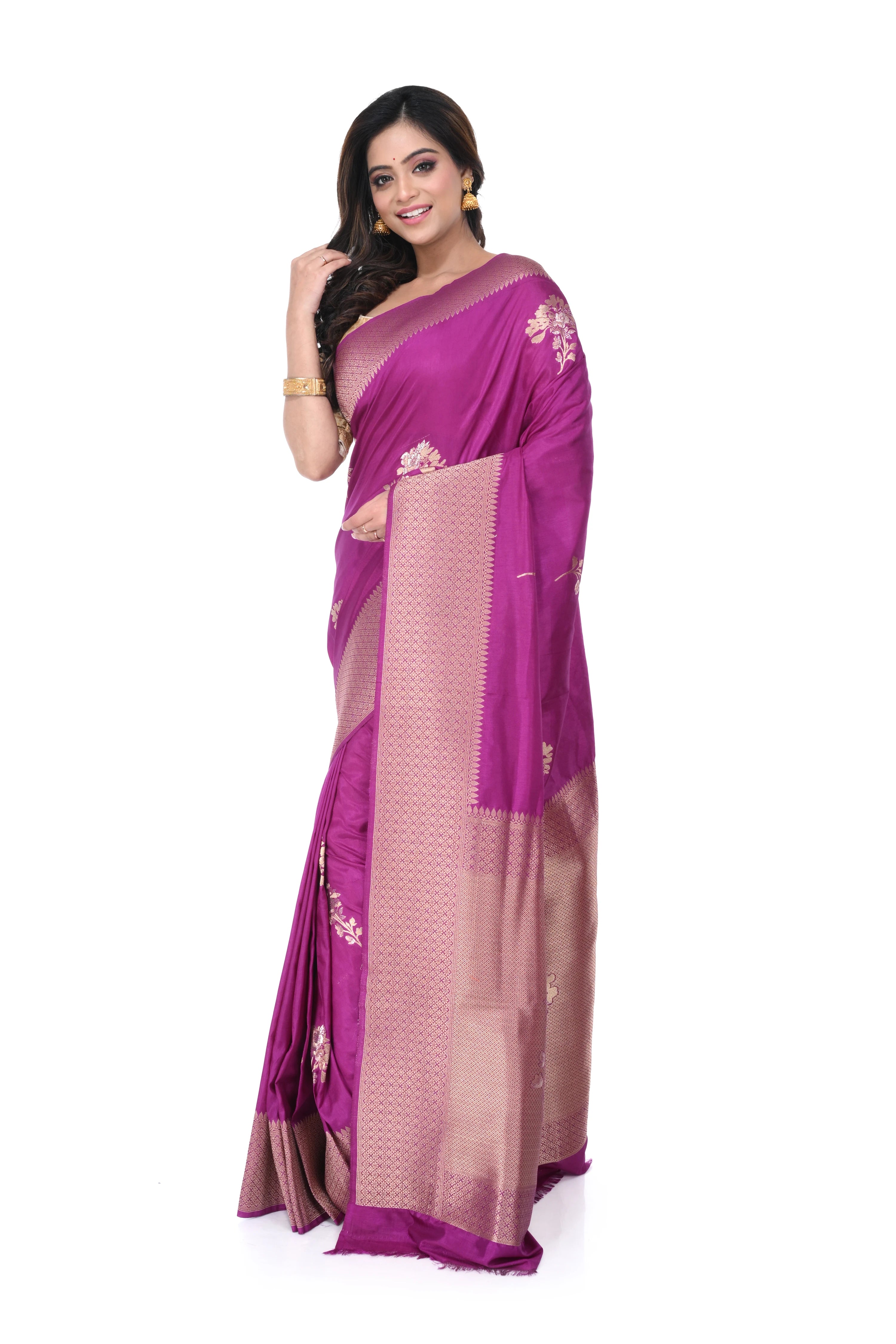 Lavender Pink Mashru Silk Saree with Heavy Pallu