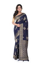 Blue Mashru Silk Saree with Heavy Pallu