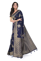 Blue Mashru Silk Saree with Heavy Pallu