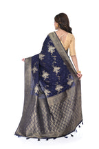 Blue Mashru Silk Saree with Heavy Pallu