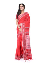 Pure Red Cotton Handloom Saree