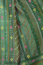 Bishnupuri Katan Base Saree with Lumbani Work