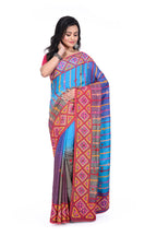 Dyed Tussar Saree with Hand Gujarati Work