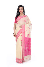 Pink & Cream Handloom Saree with Heavy Pallu