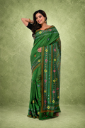 Bishnupuri Katan Base Saree with Lumbani Work