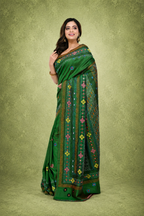 Bishnupuri Katan Base Saree with Lumbani Work