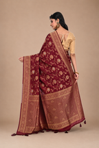Golden and Red Tissue Handloom Saree