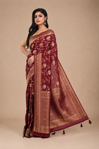 Golden and Red Tissue Handloom Saree