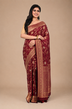 Golden and Red Tissue Handloom Saree