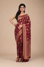 Golden and Red Tissue Handloom Saree